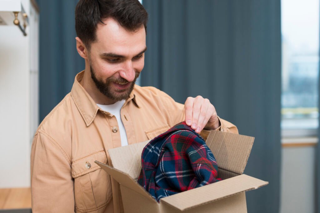 Clothes prepared for delivery after professional care